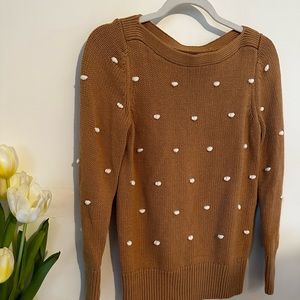 NWOT Loft boatneck Pom sweater